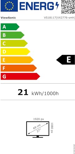 VX Series VX2776-SMH Monitor Piatto per PC 68,6 cm (27") 1920 x 1080 Pixel Full HD LED Argento VX Series VX2776-SMH, 68,6 cm (27"), 1920 x 1080 Pixel, Full HD, LED, 4 ms, Argento - Monitor - Immagine 12