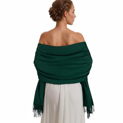 RUI VTRON Pashmina Shawl Wraps for Women Green Large Winter Scarf Soft Shawls and Wraps for Evening Dresses Shawl for Wedding