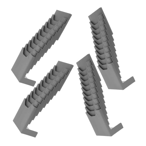 VILLFUL 4 Soportes Para Tarjetas De Almacén De Plástico Con Rejillas Múltiples Para Tarjetas De Tiempo De Identificación Color Gris