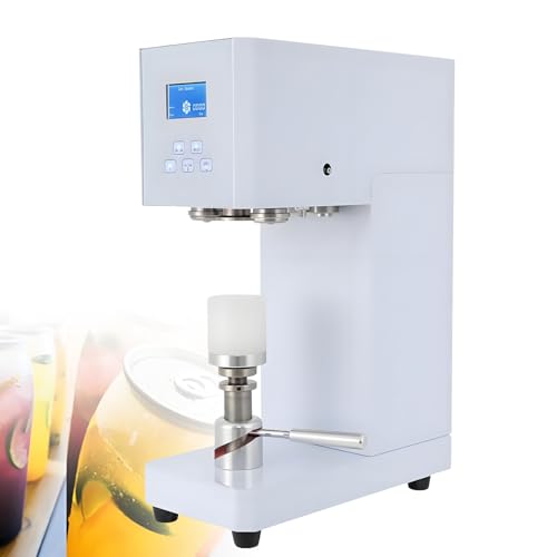 DNEPEI Máquina selladora de latas de 370 W, Velocidad de Sellado rápida de 4 a 6 Segundos con indicador LED, de Grado Comercial para latas de Aluminio y plástico para Bares y cafeterías White-110V
