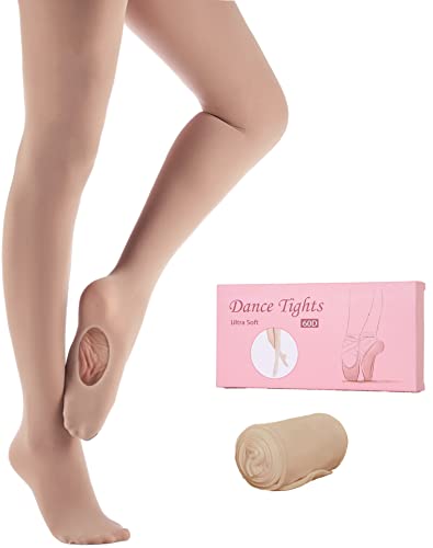 Image of MdnMd Girls' Women's Ballet Tights Ultra Soft Convertible Dance Leggings Transition Tights for Toddler Kids Adult