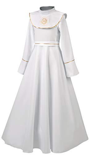 Boutique-Magique Aube de Communion Fille Blanc/Doré 16 ans