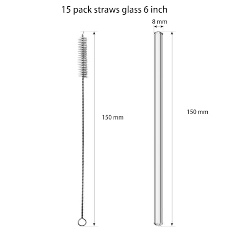 Image of Borosilicate Glass Tubes 6inch, 8mm OD, 1.5mm Thick Clear Scientific Tubing