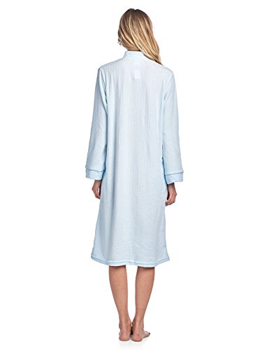 Casual Nights Women's Zipper Front Jacquard Terry Fleece Robe Duster4