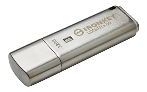 Image of Kingston Ironkey Locker+ 50 32GB Encrypted USB Flash Drive | USB 3.2 Gen 1 | XTS-AES Protection | Multi-Password Security Options | Automatic Cloud Backup | Metal Casing | IKLP50 /32GB