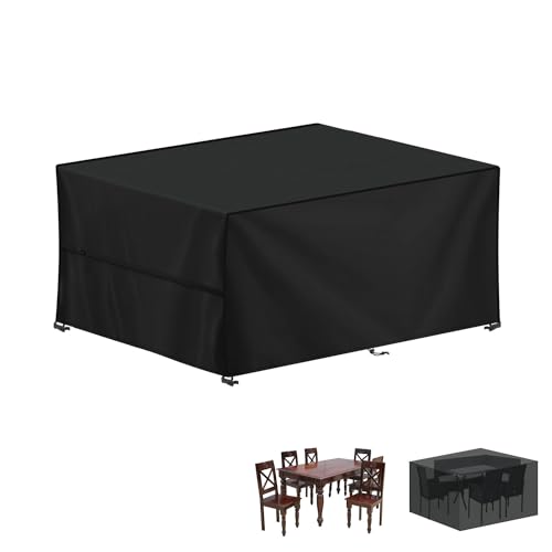 LAMUNI Abdeckhaube Gartenmöbel 160x100x75cm Tisch Abdeckung Gartentisch Wasserdicht Abdeckplanen für Gartenmöbel Plane 420D Oxford Gewebe Schutzhülle für Gartenmöbel, Loungemöbel, Rattanmöbel
