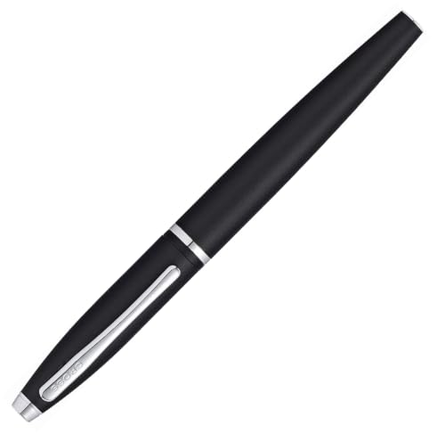 Image of Cross Calais Matte Black Fountain Pen with Medium Stainless Steel Nib (AT0116S-14MS) | Medium Nib, Includes Premium Gift Box