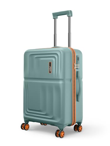 Image of Safari Roma Hard Luggage Trolley Bag with 8 Wheels Medium Size Check-in Suitcase - Sage Green