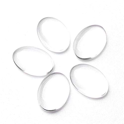 100u00a0Cristal Piedras Cristal Tapas de cristal para medallones (30u00a0x 40u00a0mm, ovalado, Bastel Express