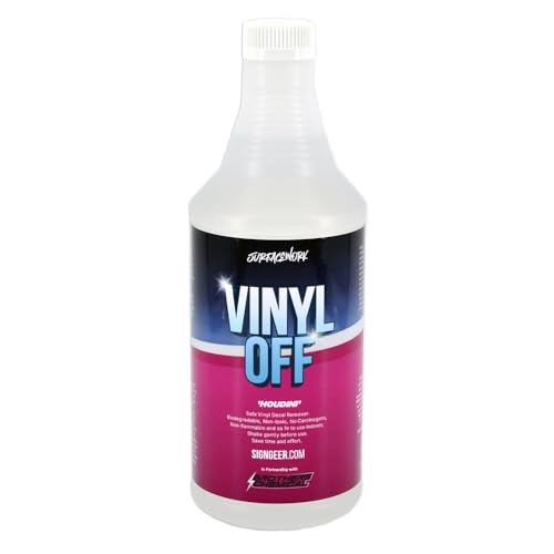 CrystalTek Vinyl-Off | Vinyl Graphic & Adhesive Remover | Quick & Versatile Removal of Vinyl Graphics | Industrial-Strength Formula | 32oz Vinyl Remover…