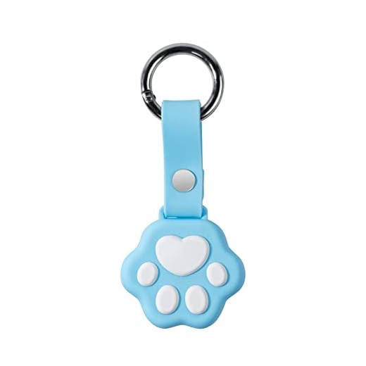 Geekshare Suporte De Pata De Gato Para Airtag Com Chaveiro Estojo Anti-Riscos De Silicone Macio Para Airtag Com Porta-Chaves-Rastreador Acessórios Compatível Com Airtags Para Gatos E Cachorros (Azul)