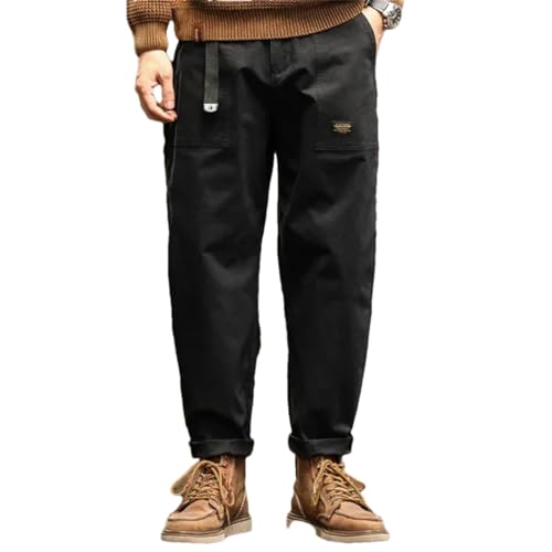 Men's Loose Profile Pants American Vintage Trousers High Waist Army EN8 Pants Cargo Trousers