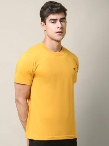 Image of Pinkmint Men's Cotton Blend T-Shirt ll Soild Round Neck T-Shirt ll Stylish Half Sleeve T-Shirt's (Pack of 1)