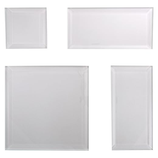 ALFA-CER 5902027022834 bisselglas Cristal Azulejos con Biselado Borde, Cristal, Color Blanco metálico, 29.8 x 29.8 cm