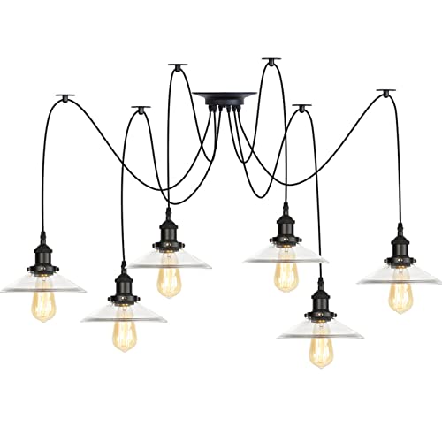Éclairage suspendu pour salle à manger style lustre araignée bricolage antique noir