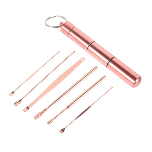 FOMIYES 7 Stainless Steel Earwax Removal Tool Set Ear Picks Cleaning Spoon Portable and Easy to Use