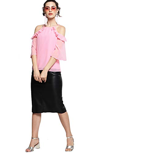 Image of Carlton London Women's Solid Regular Fit Blouse