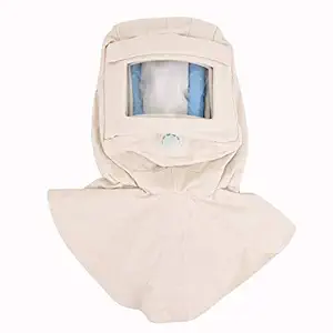 Eyourlife Sand Blasting Hood Cap, Shawl Cap Sandblaster Mask Anti Wind/Sandblaster Tools Dust Protective Face Mask, Canvas (White)