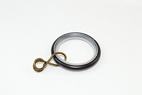 48 x Curtain Rod Rings Silent Loose Eye Black Steel ID 25mm - OD 32mm