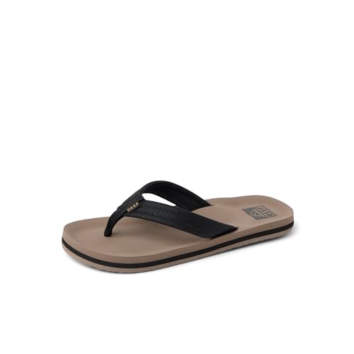 REEF Boys Sandals, Kids Ahi, Black/Tan, 1