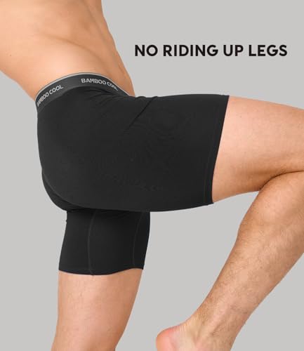 Image of BAMBOO COOL Men's Underwear Breathable Boxer Briefs with Fly Moisture-Wicking Lightweight Underwear 7-Pack