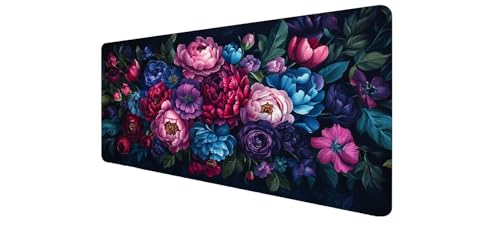 Tapis de souris fleurs XXL résistant à l'eau pour éviter les glissements sur le bureau