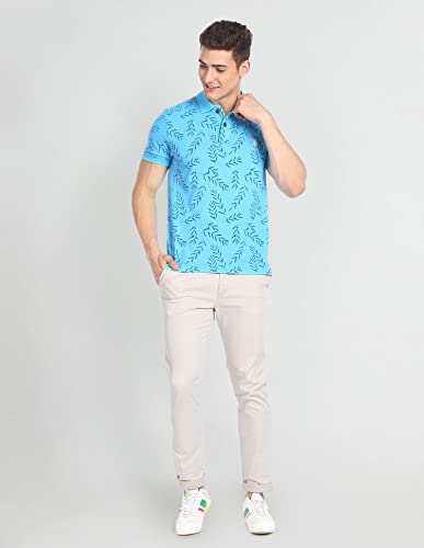 Image of U.S. Polo ASSN. Slim Fit Solid Polo T-Shirt for Men, Pique Knit - Half Sleeves Casual Mens Tshirt