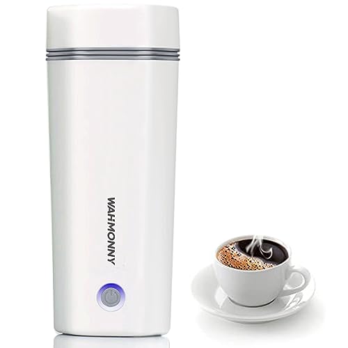 Travel Kettle Small, Portable Kettle Stainless Steel for Boiling Water Tea Mini Kettle in Automatic Shut off, Water Boiler One Cup Hot Water Maker Travel Electric Kettles Small, 350ml (White)