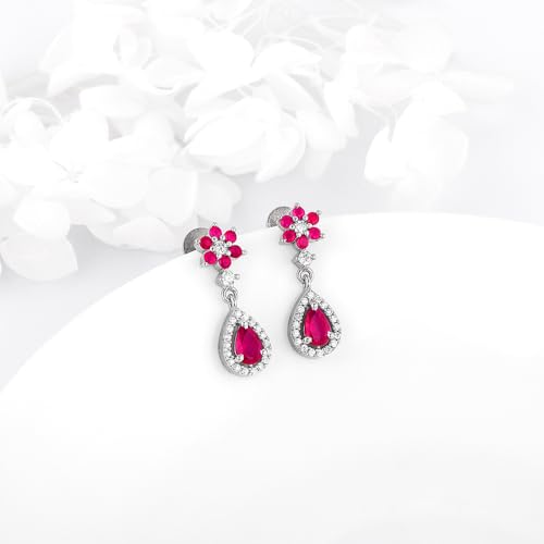 GIVA 925 Silver Pink Flower Mini Drop Earrings| Gifts for Girlfriend, Gifts for Women & Girls| With Certificate of Authenticity and 925 Stamp | 6... - Image 4