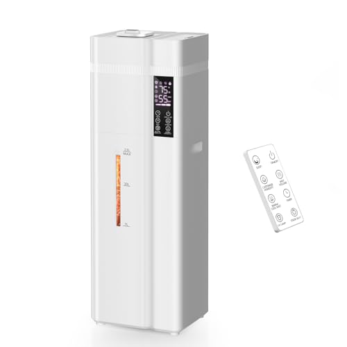 Zeova 13L/3.4Gal Humidifiers for Bedroom, Ultrasonic Warm & Cool Mist Humidifier Large Room, Covers 800ft², 72H Runtime, 24H Timer, 3 Mist Modes Top Fill Quiet Humidifiers for Home, Office, White
