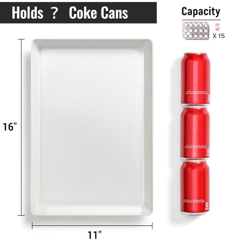 4-Pack Plastic 16" x 11" Large White Serving Trays Set - Reusable Serving Platters for Cookie, Appetizer, Charcuterie, Snack, Dessert, Party Food Display - Stackable Kitchen CounterTop Tray, BPA Free - Image 4