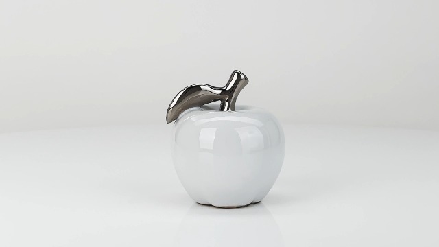 お*ャ様 美品Apple  white Amazon.com: Torre & Tagus White Apple Decor Ceramic Fruit with