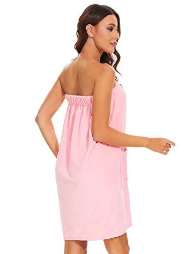 Image of Kniffi Shower Wrap Robe for Women Bath Body Towel Wrap Spa Soft bathrobe with Adjustable Snap Closure