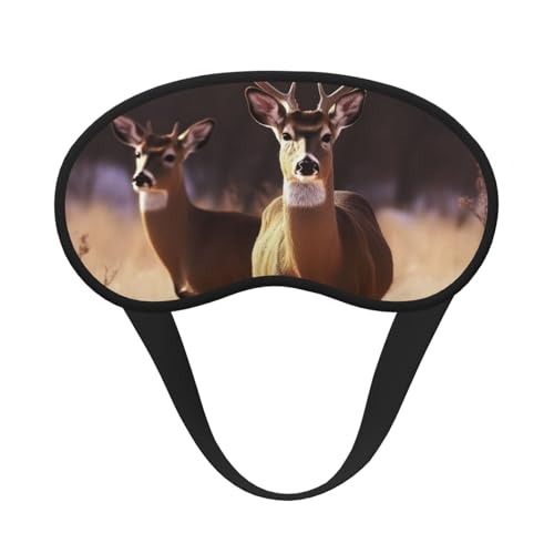 無料の鹿の睡眠マスク 横向き寝用 遮光ナイトマスク 睡眠用アイマスク レディース メンズ アイカバー ソフトで快適なアイシェード 旅行、昼寝用