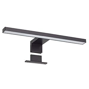 Oktaplex lighting LED Spiegelleuchte Java 5W IP44 schwarz | Schranklampe 3000K warmweiß Aufbauleuchte 320Lm 30cm…