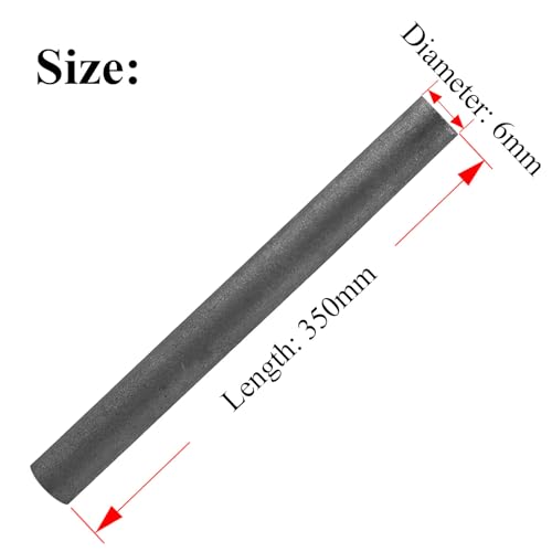 VGGBNG Graphite Rods, 5Pcs Graphite Electrode Rod, Diameter 5Mm Graphite Carbon Rod, for Metallurgy Machinery Electronics(350mm)