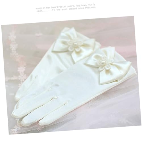 Flower Girl Gloves Short Mesh Lace Gloves Elegant Wedding Party Fashion4