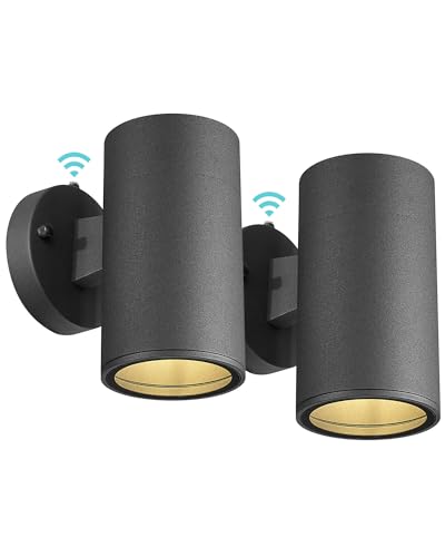 Image of Ken & Ricky Dusk to Dawn Outdoor Wall Sconce Lights,Cylinder,Black,2 PK