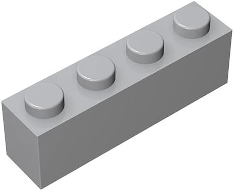 Classic Building Brick 1x4, 100 Piece Bulk Brick Block, Light Gray 1x4 Bricks, Compatible with Parts and Pieces 3010(Colour: Light Gray)
