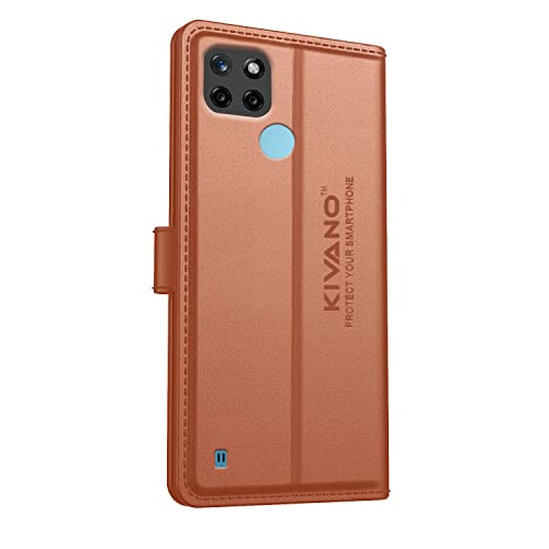 Image of KIVANO Compatible with Realme C11Y / Realme C21Y / Realme C25Y Flip Cover | Leather Finish | Inside Pockets & Inbuilt Stand | Shockproof Wallet Style Magnetic Closure Back Cover Case