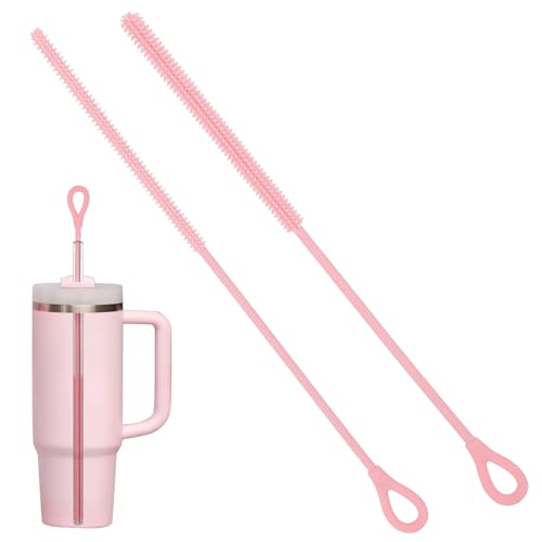 Cabipeove 2Pcs Silicone Straw Cleaner Brush, 9.84in...
