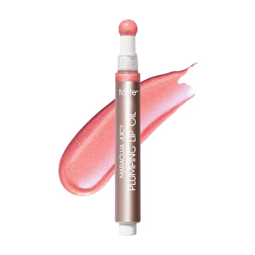 tarte maracuja juicy plumping lip oil - Hydrating & Volumizing Lip Plumper Gloss Balm with Nourishing Hyaluronic Acid & Vitamin E, Plumps & Moisturizes, Vegan & Cruelty Free