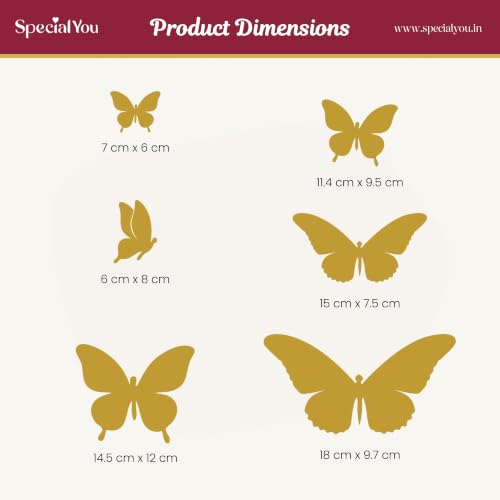Image of Special You Butterfly Acrylic Stickers for Home Decoration, Living Room, Aesthetic Wall Decor Stickers for Bedroom, Birds Stickers for Decoration, Acrylic Mirror Wall Decor Sticker - 15 pcs