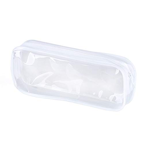 Preisvergleich Produktbild Federmäppchen, Schulbürobedarf, 1 STÜCK Geschenk Student Schreibwaren Wasserdichte Handtaschen Schule Stifthalter Tasche Transparente Kunststoffbox Make-Up Beutel(Weiß)