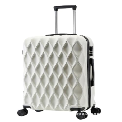 Suitcase Men's And Women's Suitcases, Password Boxes, Foreign Trade Overseas Trolley Cases, Caster Suitcasess Luggage(White,28)