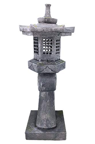 Hi-Line Gift Ltd 40In Grey Stone Pagoda Lantern