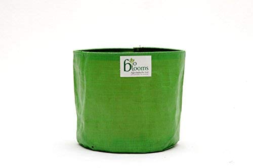 Image of Bio Blooms Agro India Pvt. Ltd. HDPE Plant Grow Bags 9x9 Inch for Terrace Gardening | Pack of 5 | Green & Orange Color | Outdoor Use