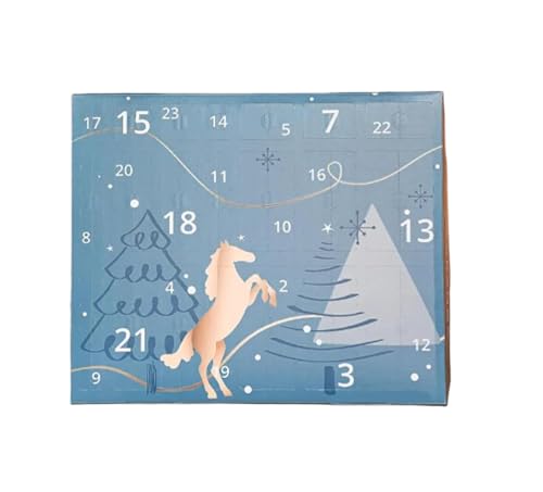 Adventskalender Winterhimmel Design Pferd Countdown Kalender mit 24 Tagen Pferde Geschenke und ÜberraschungenÜberraschungsboxen für KinderZufällige Blindboxen für Erwachsene