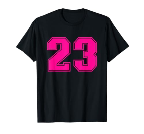 Número #23 Número universitario deportivo rosa Camiseta