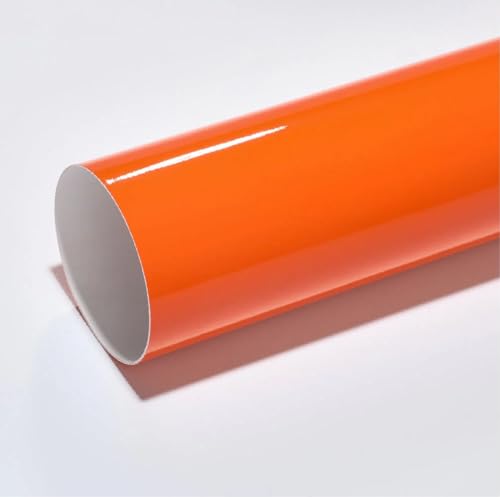 WALLMATE Vinyl Car Wrap Sheet Roll Film Sticker Decal Waterproof Car Styling Wrap Auto Vehicle Accessories (24" x 80 Inches, Glossy Orange)